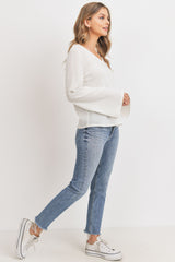 Textured Bell Sleeve Back Strip Lstop