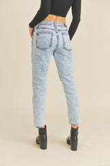 Save the Ocean - Snow Wash Distressed Bf