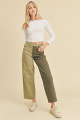 Color Block Olive Wide Leg