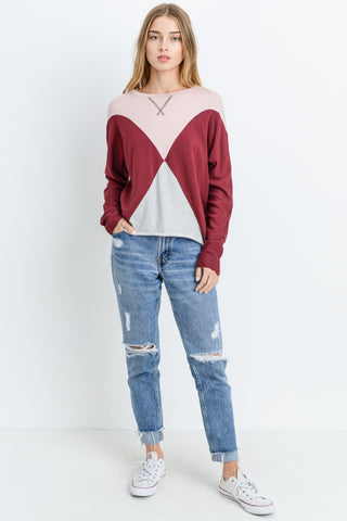 Color Block Dolman Top