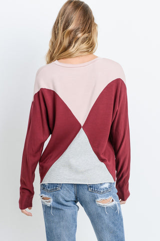 Color Block Dolman Top