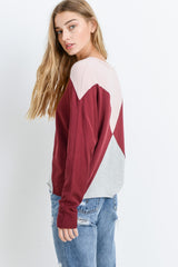Color Block Dolman Top