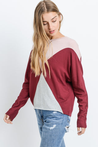 Color Block Dolman Top