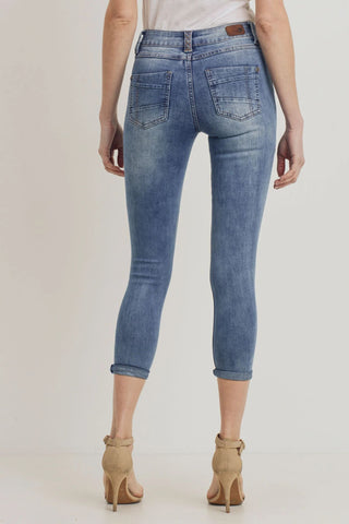 Izzy Destructed Cropped Skinny – Cloud
