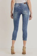 Izzy Destructed Cropped Skinny – Cloud