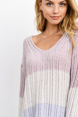 Knit Colorblock Long Sleeves Sweater