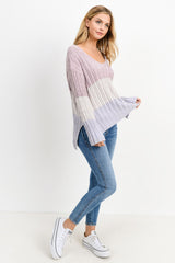 Knit Colorblock Long Sleeves Sweater