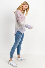 Knit Colorblock Long Sleeves Sweater