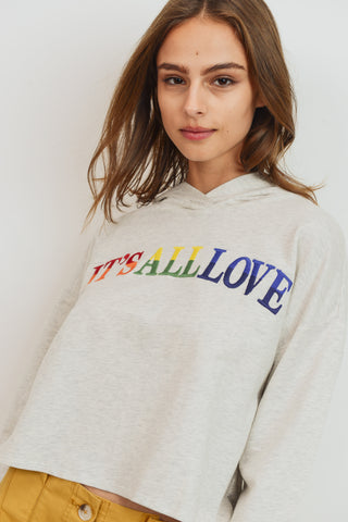 It's All Love Long Sleeve Cropped Hoodie