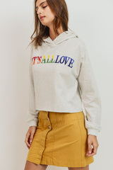 It's All Love Long Sleeve Cropped Hoodie
