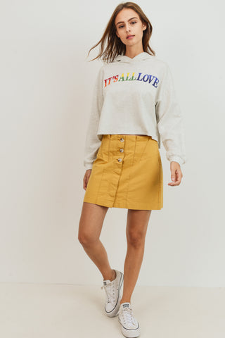 It's All Love Long Sleeve Cropped Hoodie