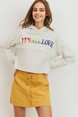 It's All Love Long Sleeve Cropped Hoodie