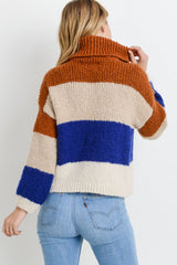 Turtleneck Colorblock Long Sleeves Sweater