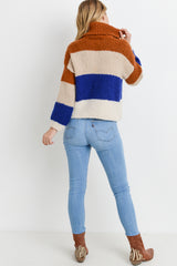Turtleneck Colorblock Long Sleeves Sweater