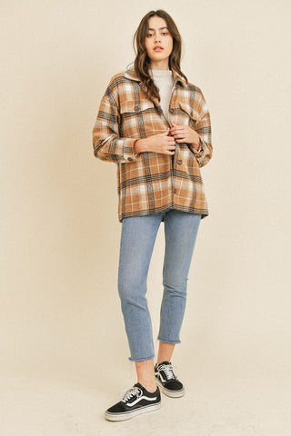 Collared Button Down Jacket With Side Pockets