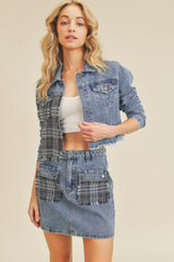 Tweed Denim Jacket CO ORD