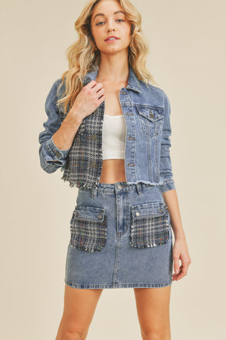 Tweed Denim Jacket CO ORD