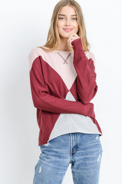 Color Block Dolman Top