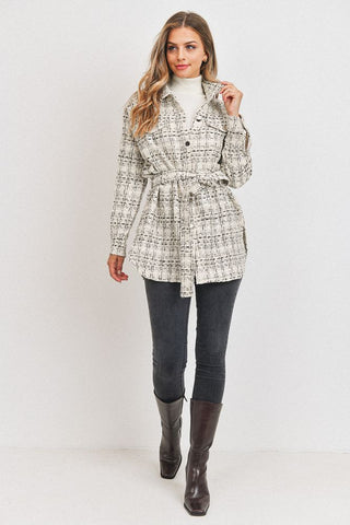 Tweed Belted Shacket