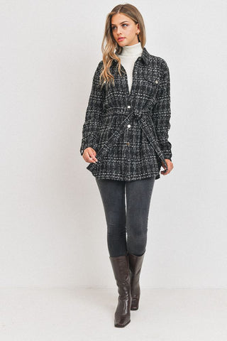Tweed Belted Shacket