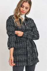 Tweed Belted Shacket