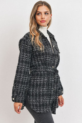 Tweed Belted Shacket