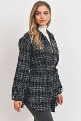 Tweed Belted Shacket