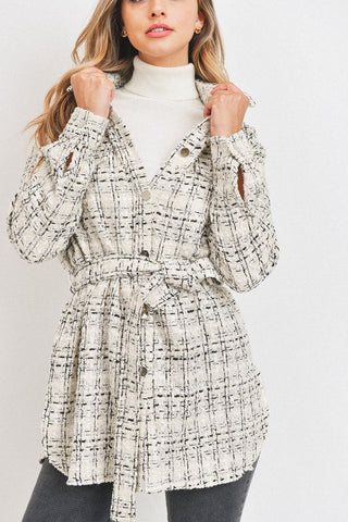 Tweed Belted Shacket
