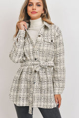 Tweed Belted Shacket