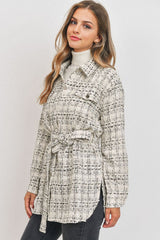 Tweed Belted Shacket