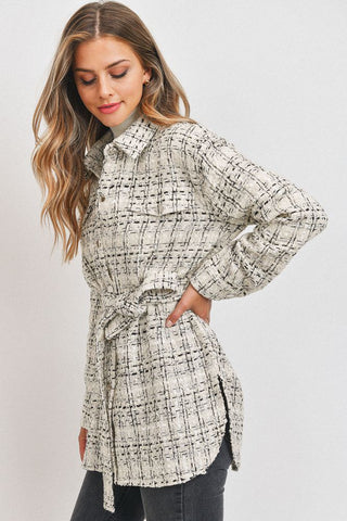 Tweed Belted Shacket