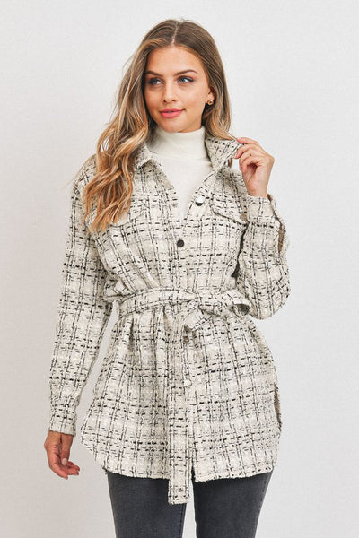 Tweed Belted Shacket