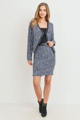Tweed Skirt W/ Contrast Pu