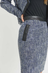 Tweed Skirt W/ Contrast Pu