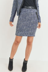 Tweed Skirt W/ Contrast Pu