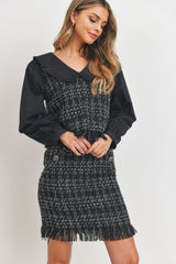 Collared Poplin Tweed Set