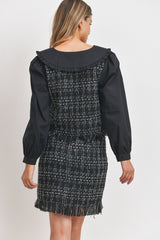 Collared Poplin Tweed Set