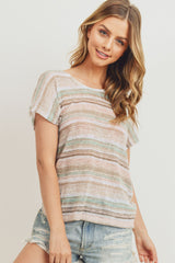 Knit Back Tie Detail Top
