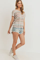 Knit Back Tie Detail Top