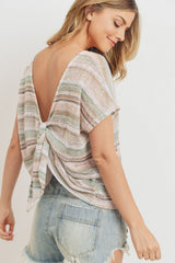 Knit Back Tie Detail Top