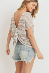 Knit Back Tie Detail Top