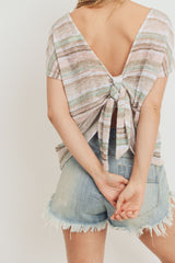 Knit Back Tie Detail Top