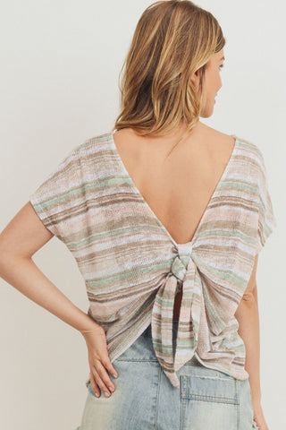 Knit Back Tie Detail Top