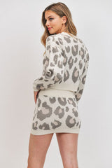 Two Piece Cheetah Print Sweater Set