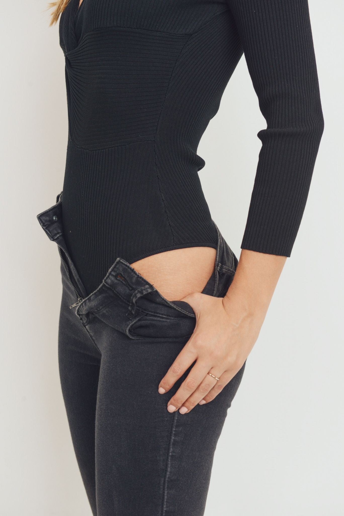 Twist Front Knit Bodysuit