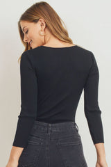 Twist Front Knit Bodysuit