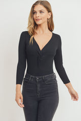 Twist Front Knit Bodysuit