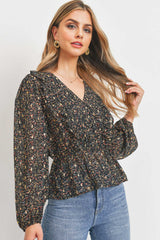 Shine Long Sleeve Peplum Top