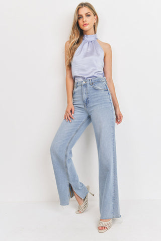 Satin Halter Neck Blouse