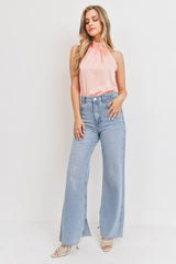 Satin Halter Neck Blouse